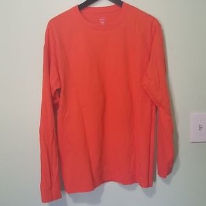 Hanes Orange oversize Tshirt  long sleeve Size M